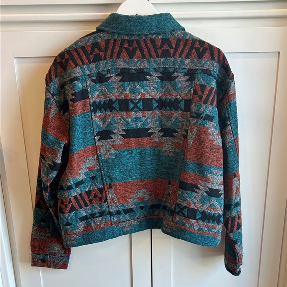 Women's Boho Aztec Western Pattern Button Up Jacket Shacket Large - Picture 3 of 16